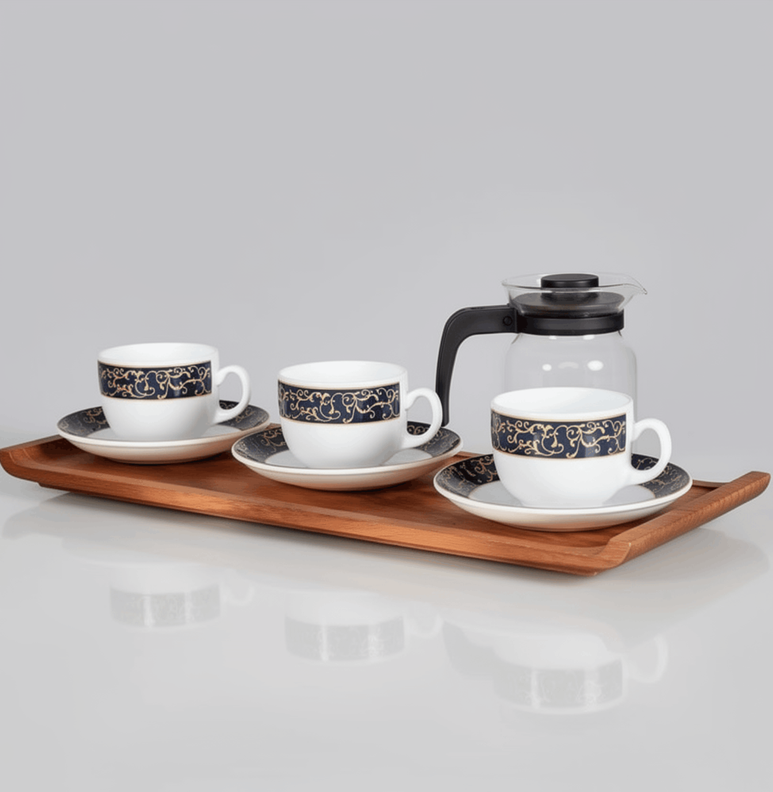 PREMIUM TEA & COFFEE CUP SET WITH TRAY